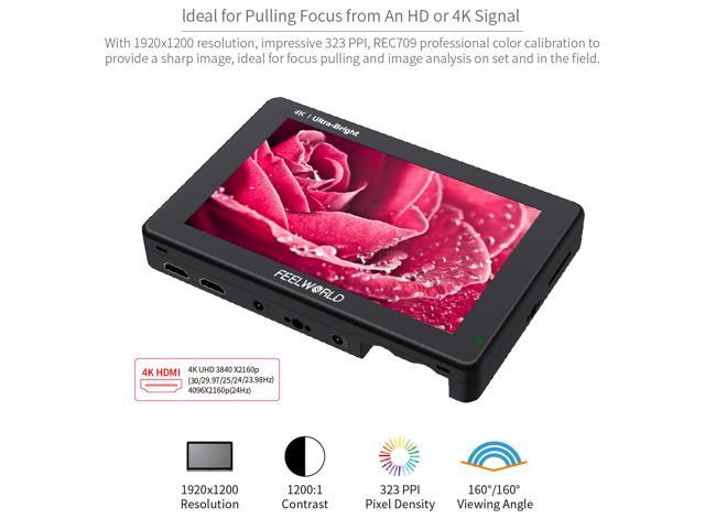 FEELWORLD LUT7 7 Inch Ultra Bright 2200nit Touch Screen Camera DSLR Field Monitor with 3D Lut Waveform Vectorscope Automatic Light Sensor 1920x1200...