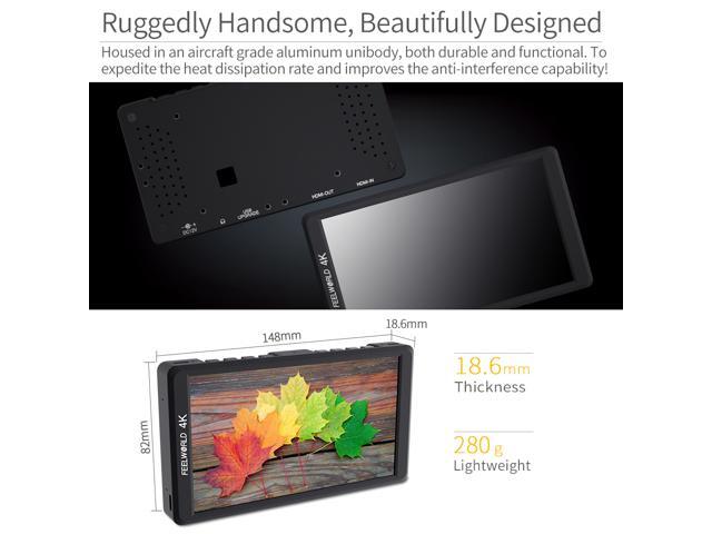 FEELWORLD F570 5.7 inch DSLR On Camera Field Monitor Small HD Focus Video Assist IPS Full HD 1920x1080 Support 4K HDMI Input Output Rugged Aluminum...