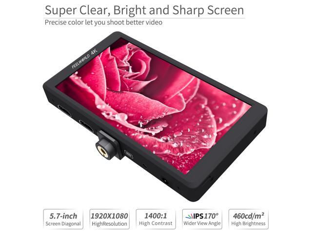 FEELWORLD F570 5.7 inch DSLR On Camera Field Monitor Small HD Focus Video Assist IPS Full HD 1920x1080 Support 4K HDMI Input Output Rugged Aluminum...