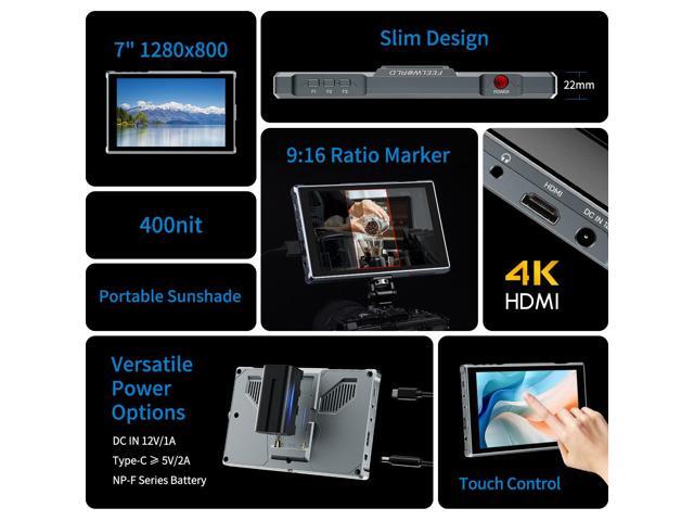 FEELWORLD FW759 PRO 7-Inch Touch Screen Camera Field Video Monitor 4K HDMI