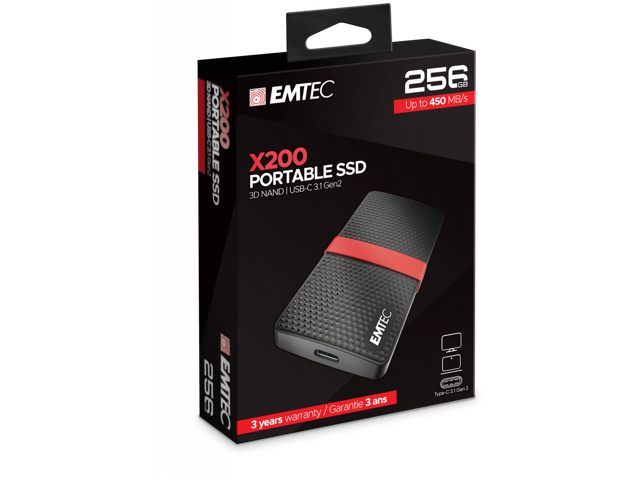 Emtec X200 Power Plus 256GB mSATA Portable Solid State Drive (SSD) - ECSSD256GX200