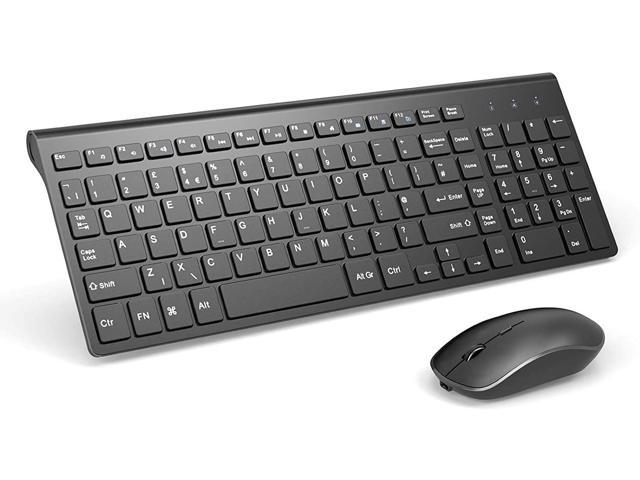 Wireless Keyboard and Mouse Combo 2.4G Ultra-Thin Sleek Design Wireless Keyboard and Mouse Set High Precision 1600 DPI Wireless Mouse for PC.