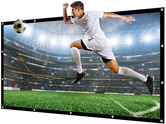 Projector Screen 100 Inch of Canvas Materials 16:9 Diagonal Portable Projection Screen for Indoor Outdoor Support Front and Rear Projection