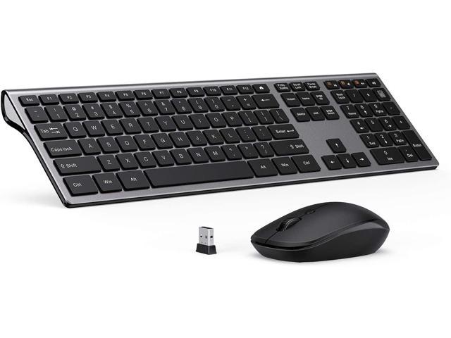 Wireless Keyboard and Mouse Combo, Slim Keyboard Mice - 2.4GHz 109 Keys Full Size Wireless Keyboard Mouse Set, with Number Pad, Silent Click.