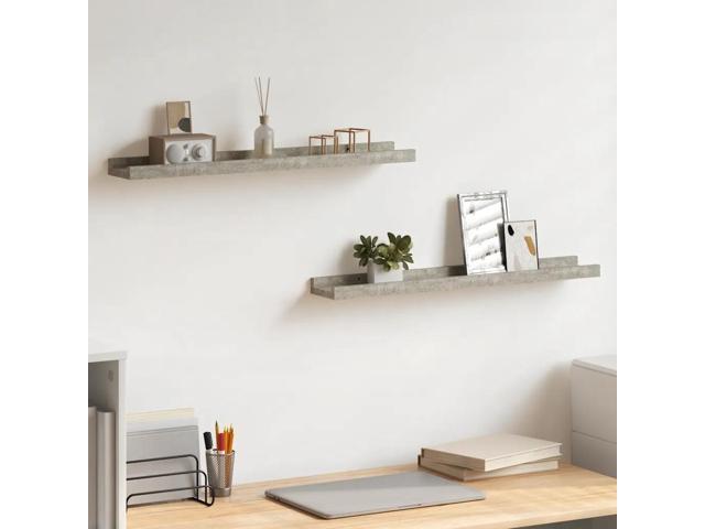 vidaXL Wall Shelves 2 pcs Concrete Gray 23.6'x3.5'x1.2'