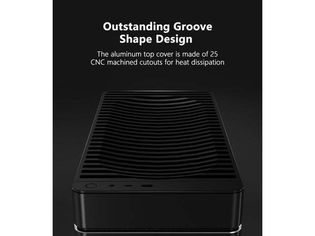 ABEE SMART EM30 BLACK ATX Mid-Tower Aluminum Computer Case w/ Compact Size, Aluminum Frame & All Panels, 3D High-Gloss Front Panel, Unique CNC...