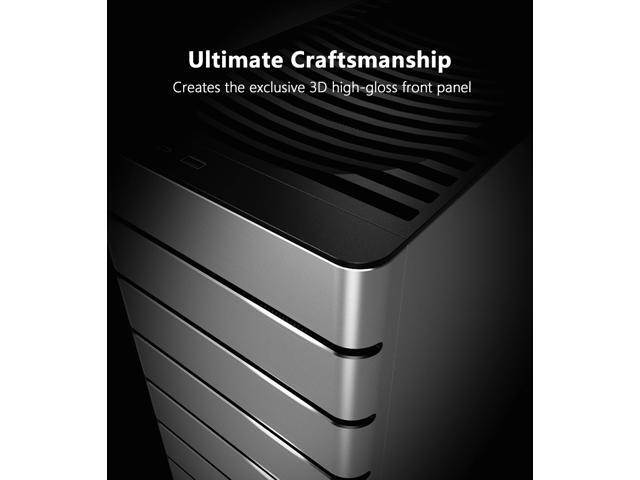 ABEE SMART EM30 SILVER ATX Mid-Tower Aluminum Computer Case w/ Compact Size, Aluminum Frame & All Panels, 3D High-Gloss Front Panel, Unique CNC...
