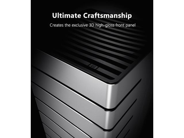 ABEE AS Enclosure RS07 SILVER Mini-ITX Aluminum Computer Case w/ Aluminum Frame, 3D High-Gloss Front Panel, Unique CNC Groove Shape of Aluminum Top...