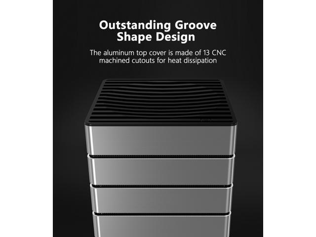 ABEE AS Enclosure RS07 SILVER Mini-ITX Aluminum Computer Case w/ Aluminum Frame, 3D High-Gloss Front Panel, Unique CNC Groove Shape of Aluminum Top...