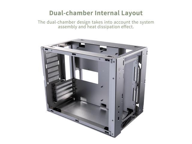 ABEE AS Enclosure W1 GREEN Micro ATX Aluminum Computer Case w/ Aluminum Frame, Compact Size, Dual-chamber Internal Layout, Aluminum Feet,...