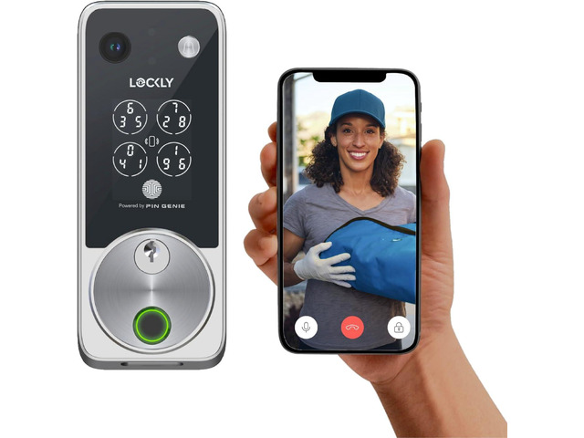 Lockly Vision Zeno Smart Lock with Video Doorbell Camera, Fingerprint Keyless En