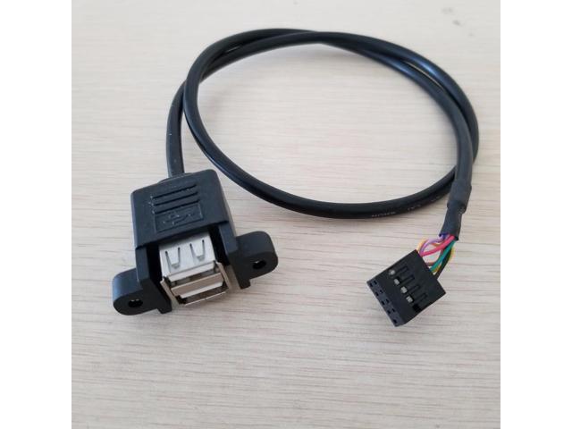 host case mainboard Internal USB 9pin to 2-port A female screw panel cable