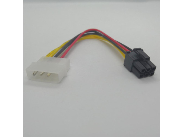 18cm ide conector cable computer power supply extension cord IDE to 6 pin for PCI-E PCI graphics converter adapter video card