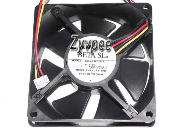 zyvpee 8025 80*25mm D08A-24PG 24V 0.11A 3 Wires 3 Pins Case Fan 8CM Inverter Cooler