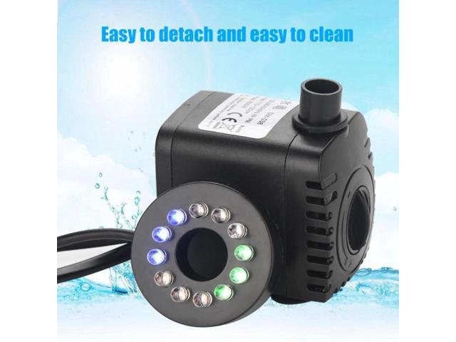 220V Ultra-Quiet Submersible Water Pump with LED Light Fish Pond Aquarium Tank Fountain Water Submersible Pump