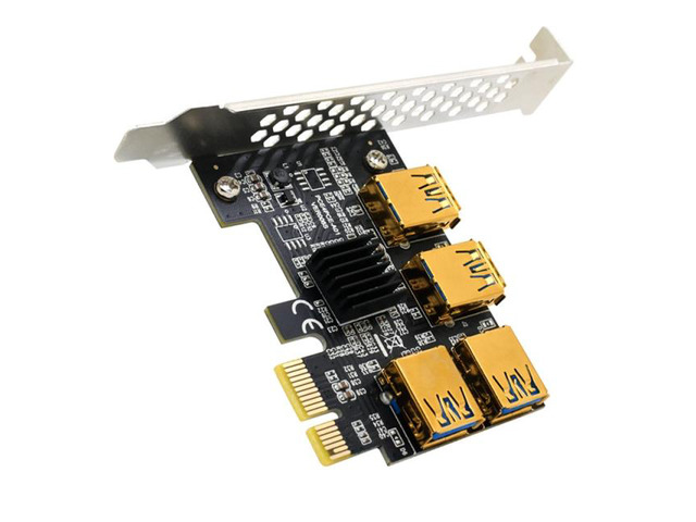 Pci Express Multiplier Pcie 1X to 4 USB 3.0 Expansion Card Pcie 1 to 4 Hub Riser Pci Express X16 for BTC Mining