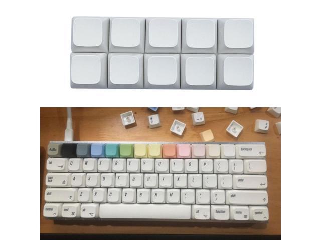 10 Keys PBT Keycap XDA Profile 1U Not Engraving Blank Key Cover Unique Character Key Button for Mechanical Keyboard
