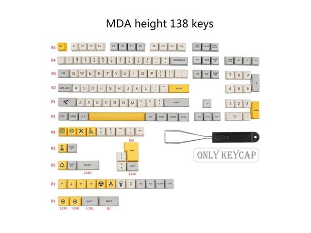 PBT Keycap 138 Key MDA Profile DYE-SUB Personalized Keycaps For Heavy Industry Mechanical Keyboard 61/64/68/87/96/104