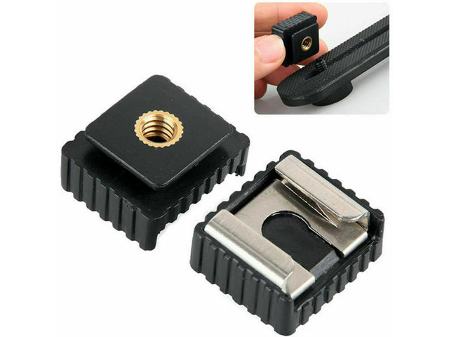 Flash Speedlite Hot Shoe Bracket Mount Adapter 1/4' Screw for Tripod Monopod