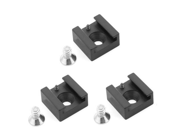 3PCS Metal Cold Shoe Mount Adapter with 1/4' Screw for Video Light Tripod Stabilizer Hand Grip and Other Photography Accessories