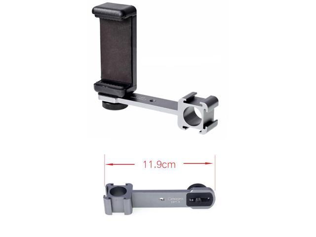 Universal 3 Head Cold Shoe with Phone Clip Mount Stabilizer Connected To Microphone Hot Shoe Extension Bracket for Live Selfie