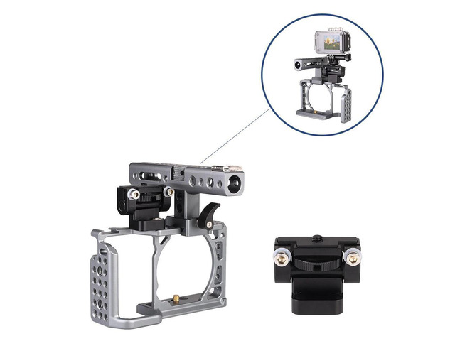 Camera Cage Rig Holder Bracket Adjustable Anti-Twist for Gopro Flash Monitor LED