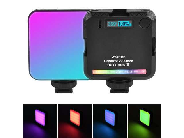 W64 RGB LED Video Light Fill Light for Photogrphy Lighting Full Color 9000K