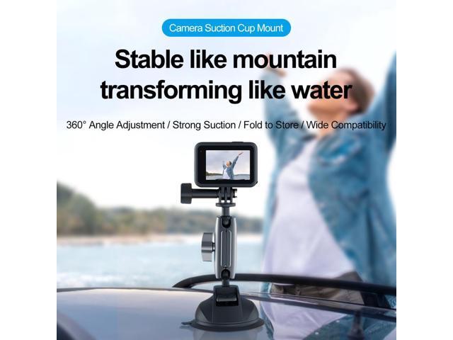 TELESIN 360 Adjustable Suction Cup Windshield Holder w/ 1/4' Adapter For GoPro Action Camera