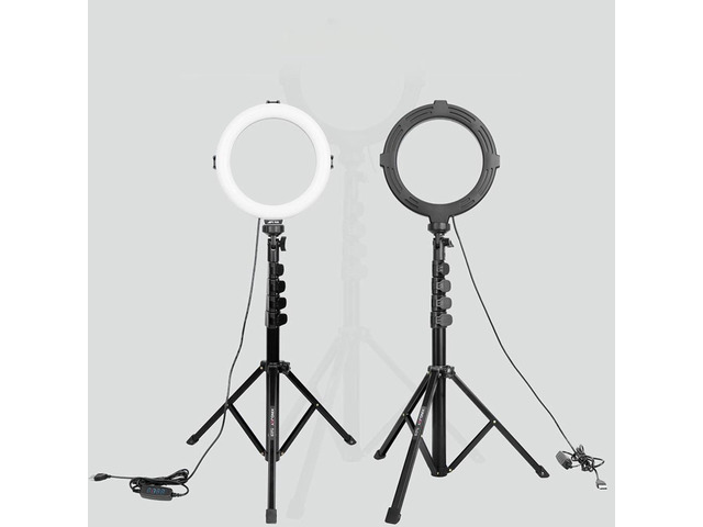 8 Inch Adjustment Ring Light with Extendable Tripod Stand Kits for Live Broadcast Selfie Vlogging