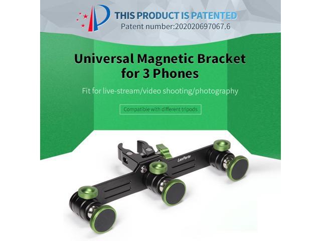 Magnetic Bracket Mobile Phone Mount Holder w/ Crab Clamp For Tripod 3 Phones