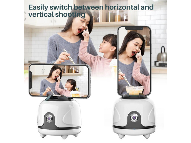 Smart Follow-Up Tracking Pan Smart Auto Tracking Mount Face Tracking with Phone Holder Table Gimbal Stabilizer for Vlogging