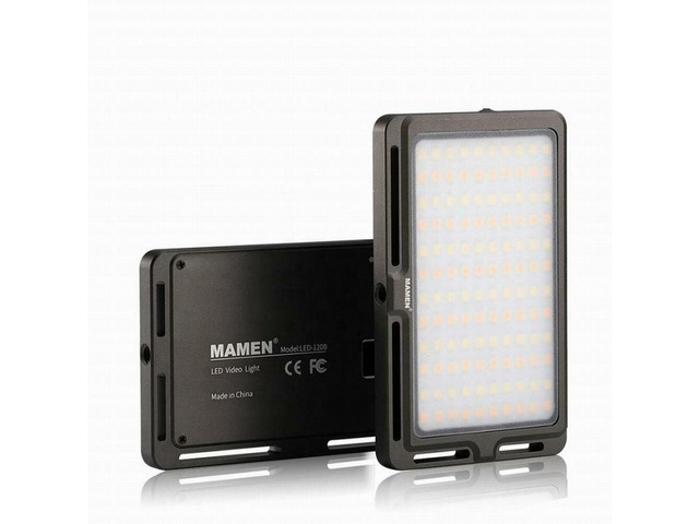 MAMEN 120 LED Video Fill Light CRI 95+ 3000-6500k On Camera Studio Panel Lamp