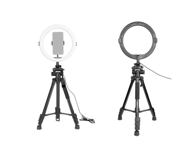 11 Inch Led Ring Light with 4 Sections Tripod Stand for Live Steaming Ring Fill Light Lamp for Make Up Live Broadcast
