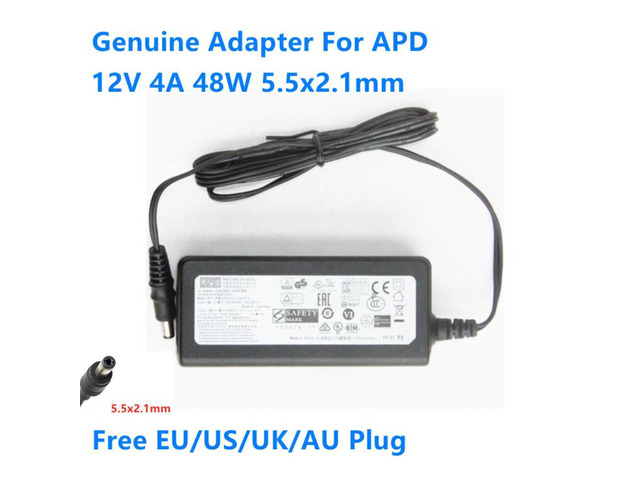 AC Adapter For APD 12V 4A 48W 5.5x2.1mm DA-48T12 DA-48Q12 LED Monitor Power Supply Charger