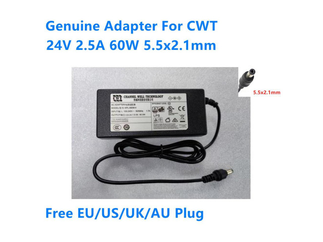 24V 2.5A 60W 5.5x2.1mm KPL-060M-II KPL-060M-VI AC Adapter For CWT Power Supply Charger