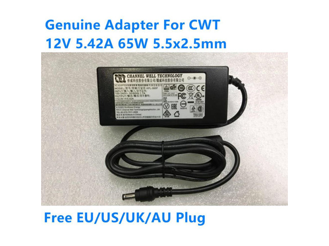 12V 5.42A 65W CWT KPL-065F AC Adapter For Monitor Laptop Charger Power Supply