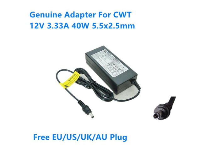 12V 3.33A 40W 5.5x2.5mm KPL-040F-VI KPL-040F AC Adapter For CWT Power Supply Charger