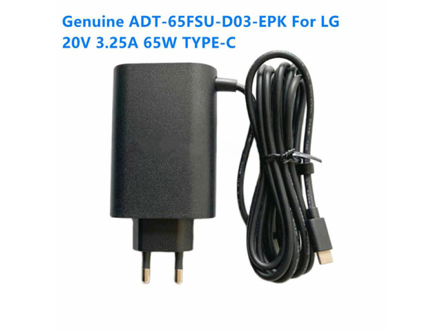 Laptop AC Adapter Charger For LG Power Supply 65W 20V 3.25A TYPE-C HU10967-20029 R-R-HR3-ADT-65DSU 15V 3A 16Z90P 17Z90P