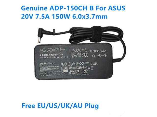 ADP-150CH B 20V 7.5A 150W 6.0x3.7mm A18-150P1A AC Adapter Charger For ASUS TUF Gaming FX505DT ROG G531GT GL731GT Laptop