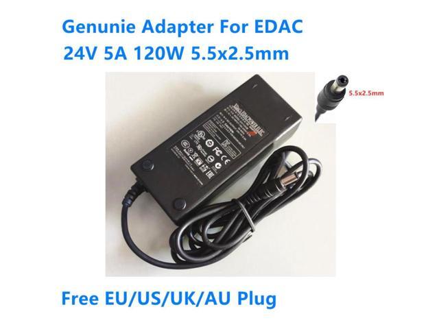 Genunie 24V 5A 120W 5.5x2.5mm AC Adapter For EDAC EA11203B Power Supply Charger