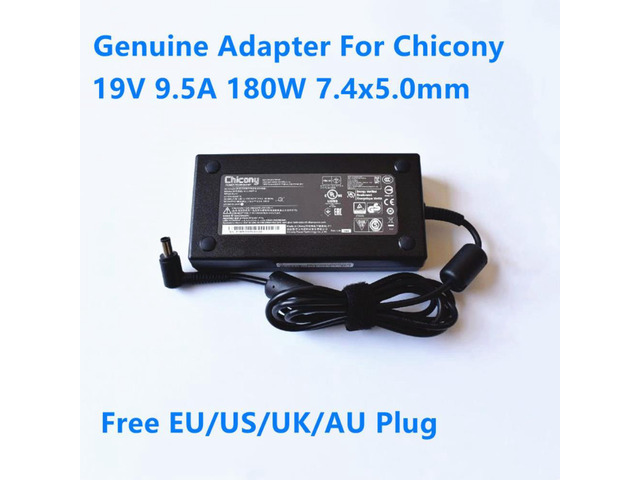 Chicony 180W 19V 9.5A AC Adapetr A12-180P1A For MSI GP73 8RE-674AU GL73 8RD-282 Gaming Notebook Power Supply Charger