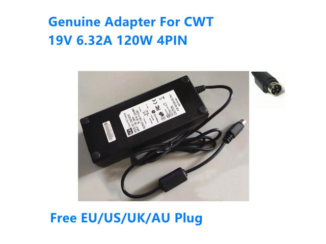 19V 6.32A 120W 4PIN CAD120191 MPS120K-VI AC Adapter For CWT Power Supply Charger
