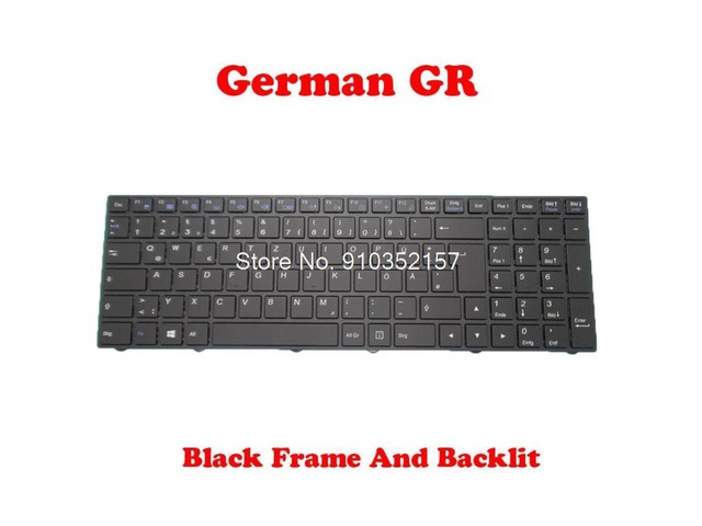 GR Keyboard For CLEVO N250 N250GU N252GU N250WU N350DV N350DW N350TV N350TW N550RC1 N550RN N551RC N650DU German Black Backlit