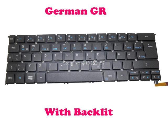 Backlit GR Keyboard For Acer R7-371T R7-372T MP-13C66D0J9201 AEZS8G00020 NK. I1213.02E MP-13C66D0J920 AEZS8G00010 German NO Frame
