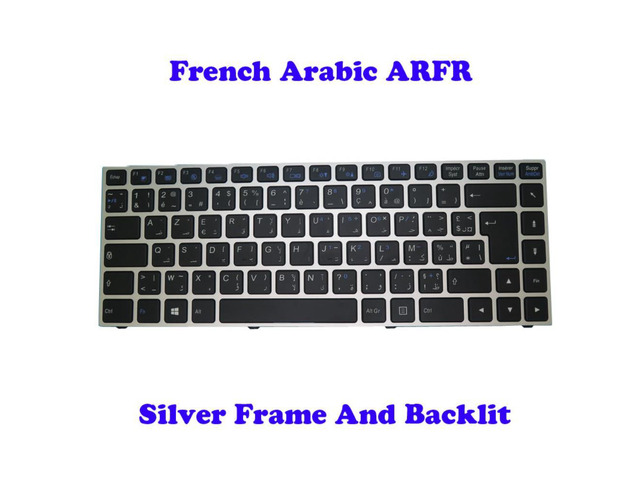 N230WU N232WU Backlit Keyboard For CLEVO P640 N130BU N131BU P641HK1 P641RE MP-13C26AFJ4306 6-80-N13B0-431-1 French Arabic ARFR