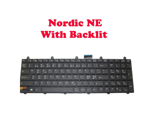 Laptop Keyboard For CLEVO P157SM P170SM P177SM V132150BK1 6-80-P2700-441-3 V132150BK3 Nordic NE With Backlit
