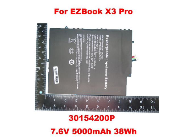 Laptop For Jumper EZBook X3 Pro H133G-MY HW-28150170 30154200P 7.6V 5000mAh 38Wh 10 PIN 7 Lines