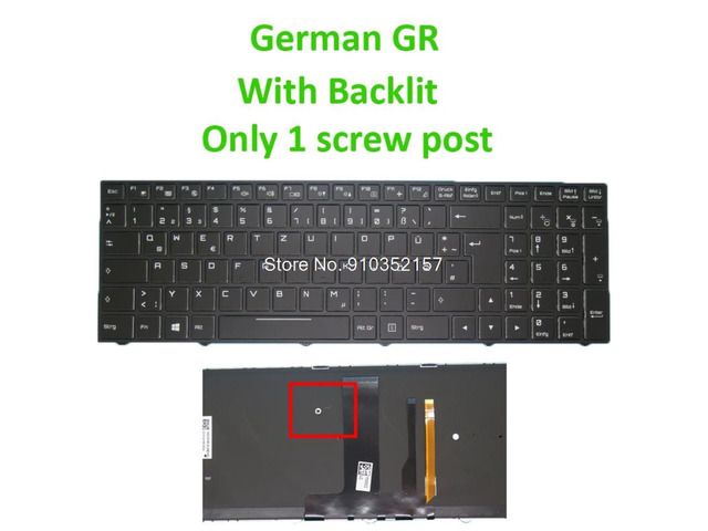 GR Backlit Keyboard For CLEVO N850 N850HK N857HK N855HJ N857HJ N950 CVM15F26D0J430J3 CVM15F26D0J430E 6-80-N85H0-072-1 German