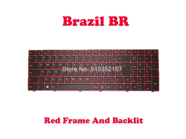 Laptop Backlit Keyboard For CLEVO N250 CVM15F28PAJ430U 6-80-N25U0-330-1P2 N250BU N250PU N250GU N250JU N250LU Brazil BR