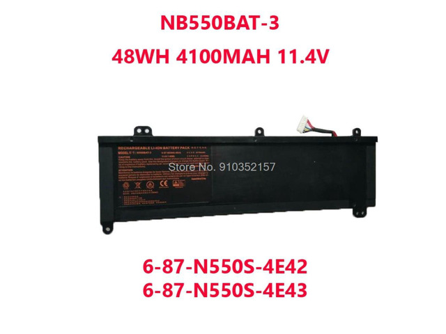 Laptop For CLEVO N550RC N551RC N550RN N551RN N550BAT-3 6-87-N550S-4E43 6-87-N550S-4E42 48WH 4100MAH 11.4V